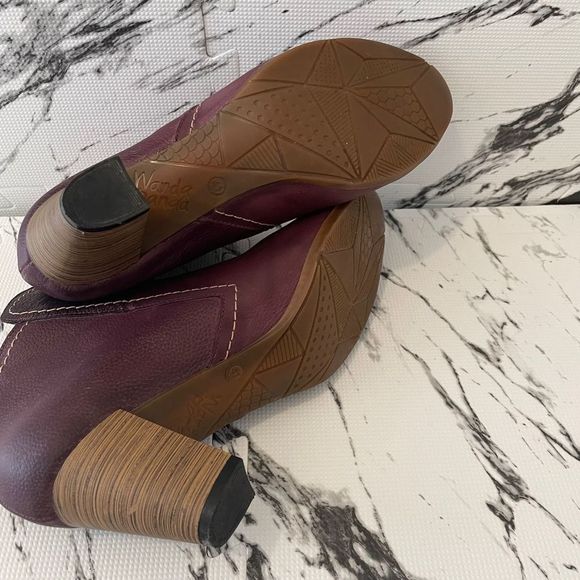 Wanda panda women’s Burgundy leather Ankle boots Size 41 - Picture 3 of 4